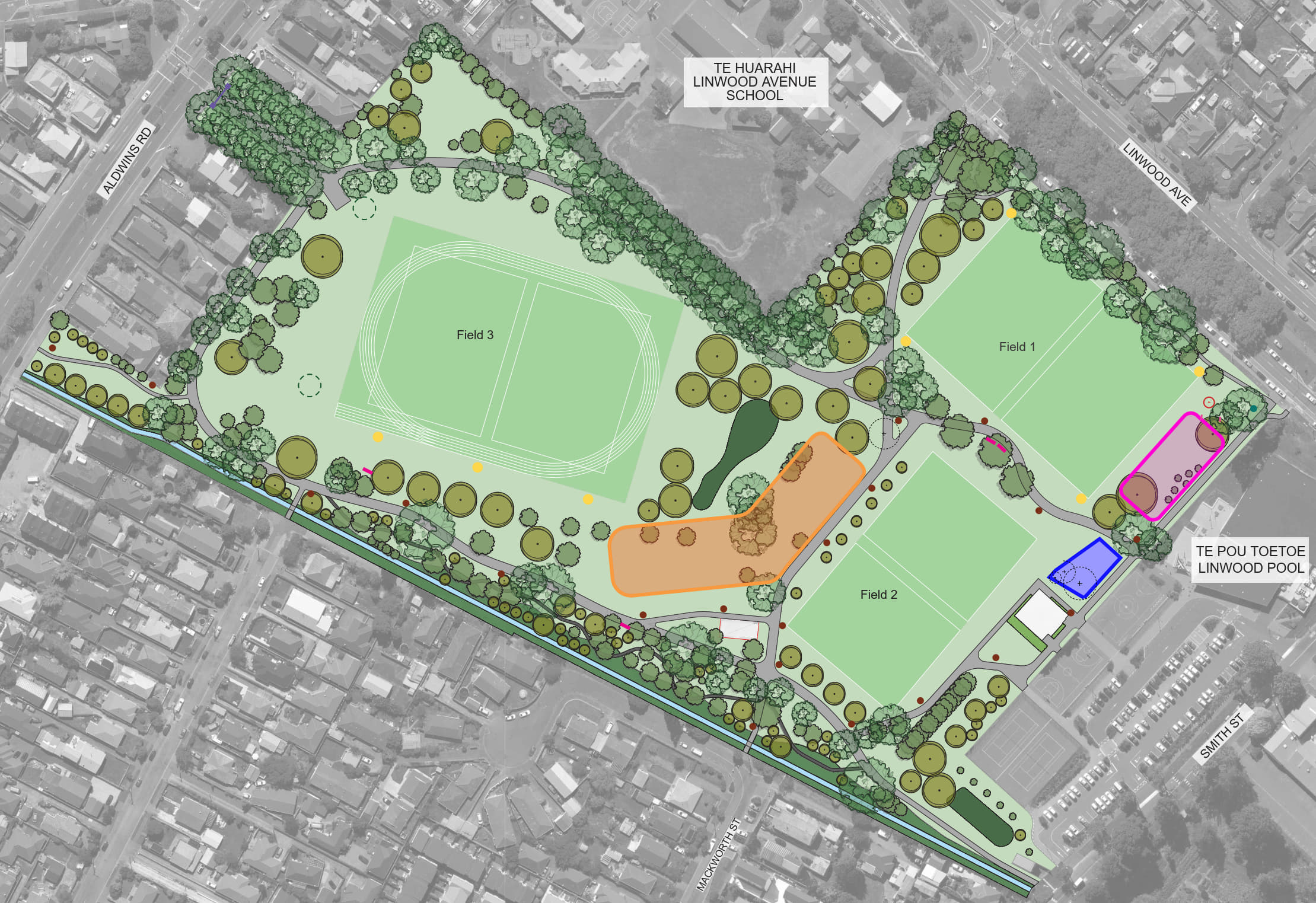Concept plan for Linwood Park