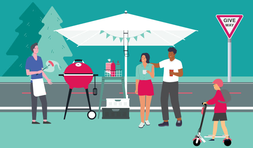 Image of people at a bbq