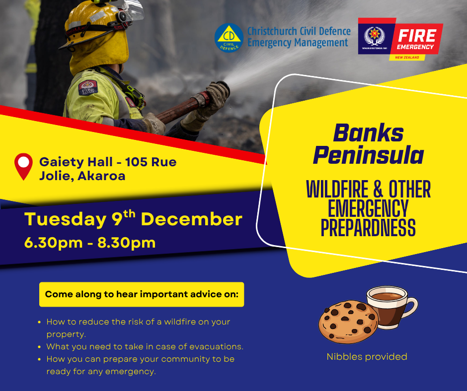 Banks Peninsula wildfire and other emergency preparedness meeting