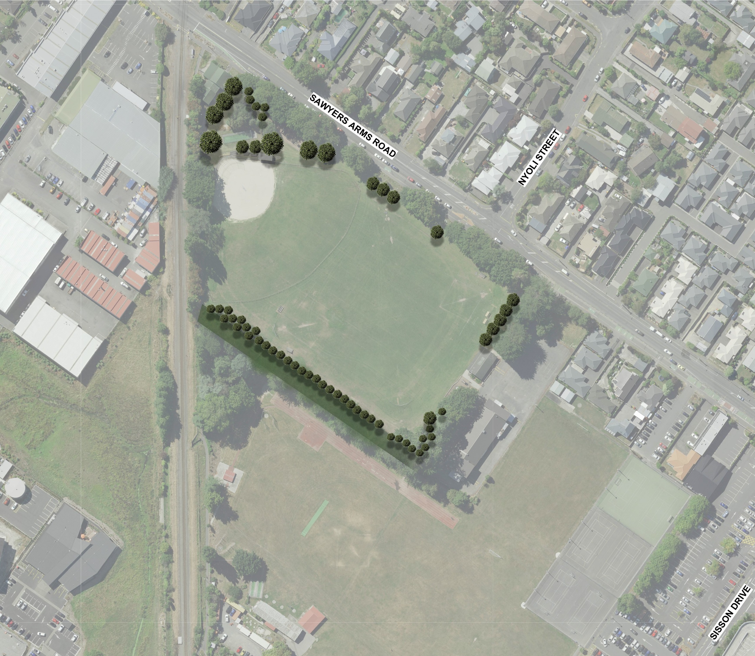 Proposed planting areas: Proposed planting areas