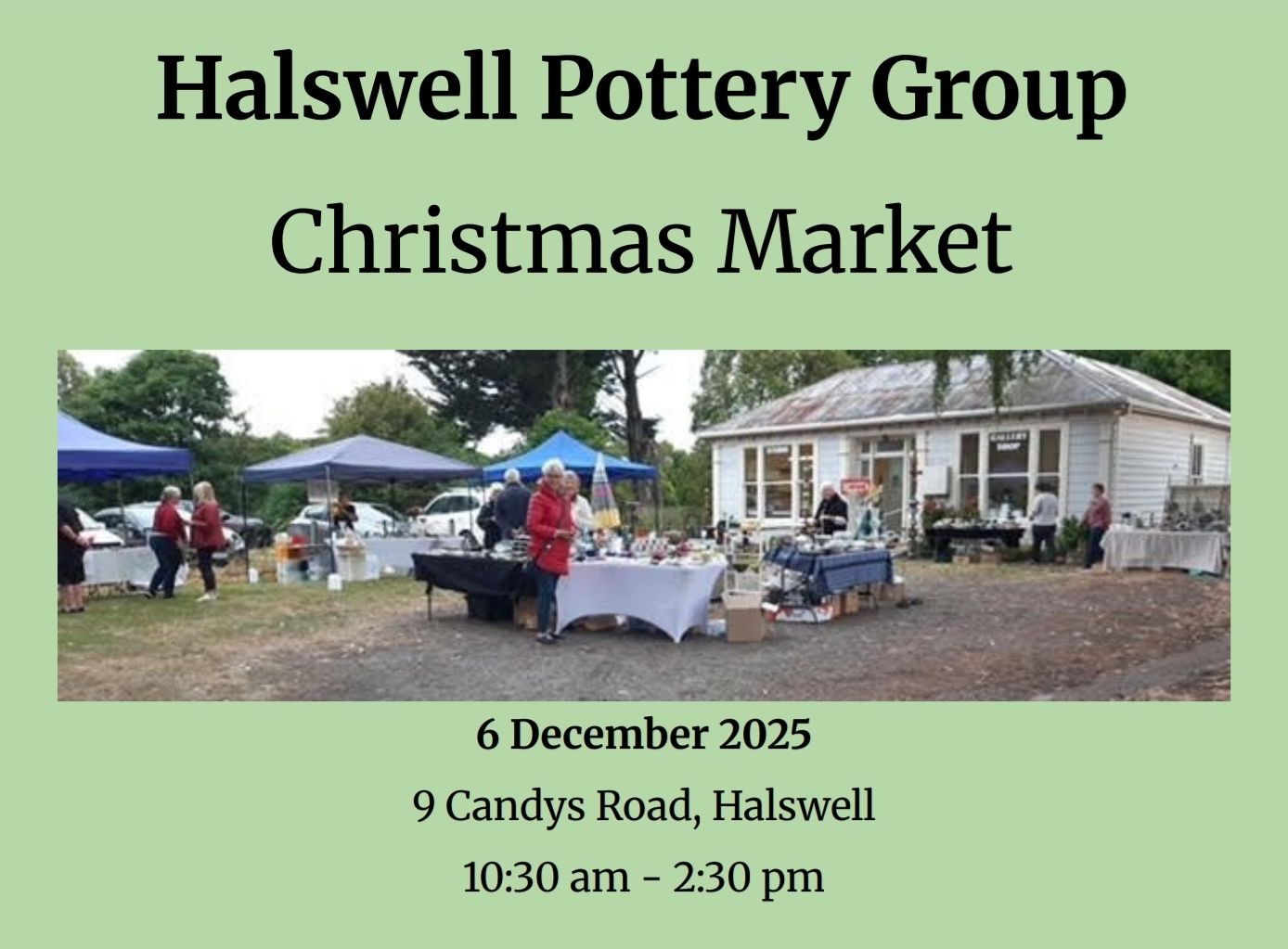 Halswell Pottery Christmas Market, 6 December, 10.30am - 2.30pm, 9 Candys Road