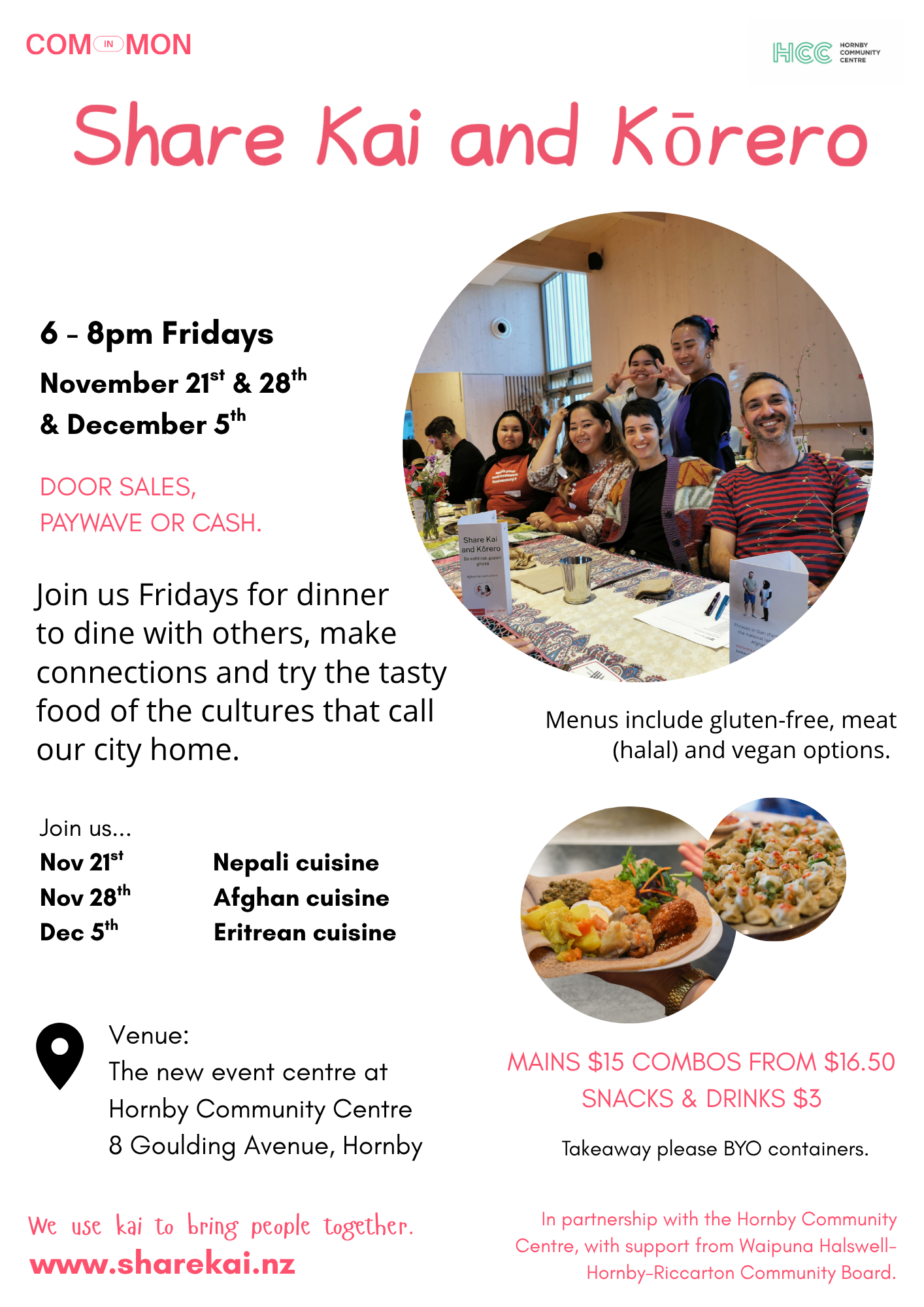 Share Kai Poster, 21 & 28 November, 5 December, from 6pm, 8 Goulding Avenue