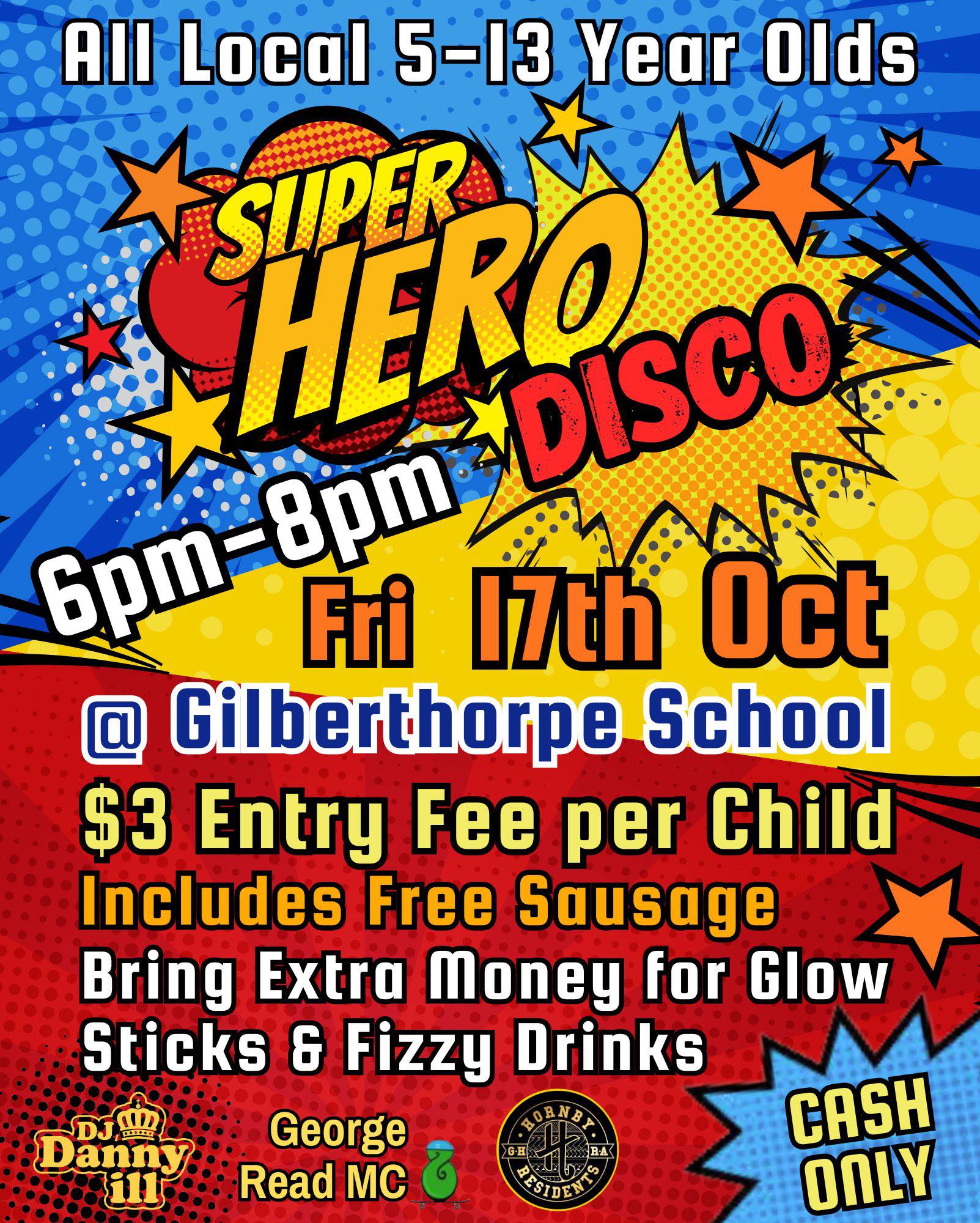 Hornby Disco Poster - 17 October 6pm to 8pm, Gilberthorpe School