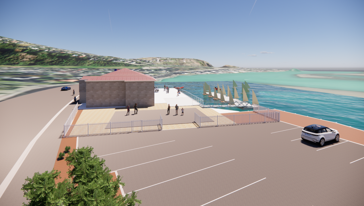 Artists impression of the proposed development from the east