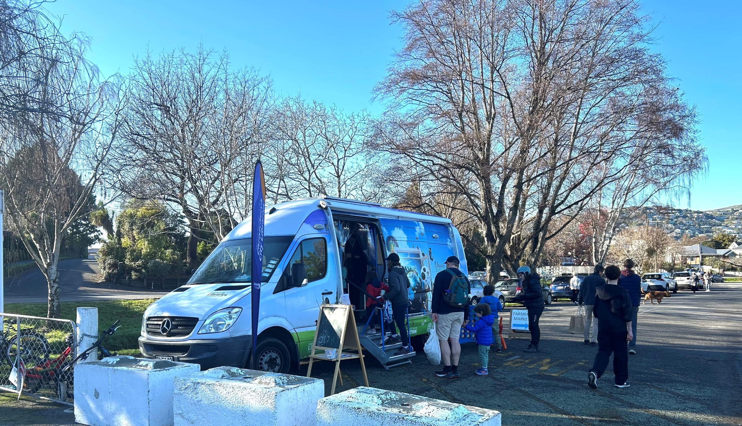 Members of the public accessing the South Mobile Library Van