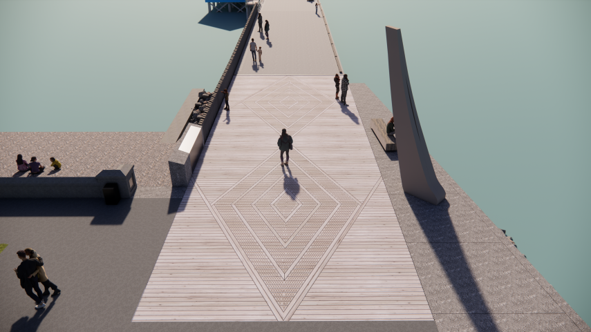 Artist's rendering of Akaroa Wharf