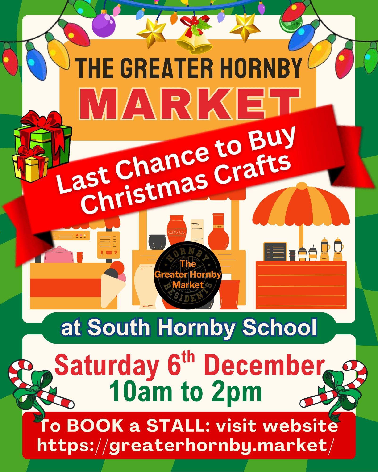 Greater Hornby Market, 6 December, 10am to 2pm, South Hornby School
