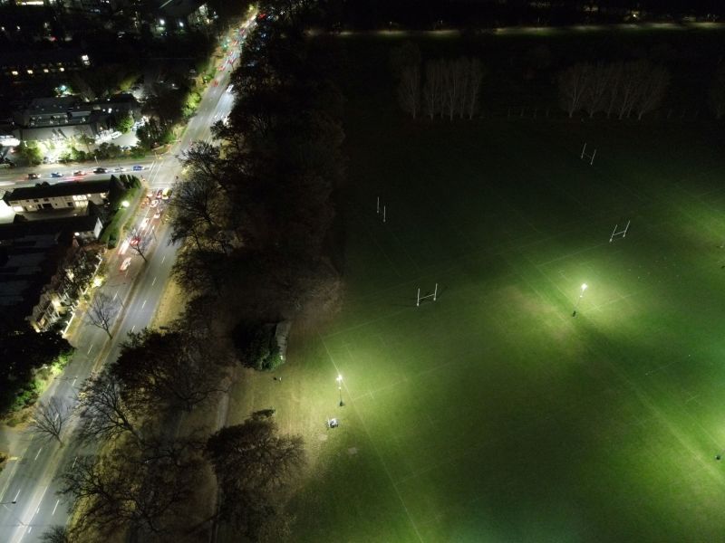Hagley Park floodlights - current light spill - view 1