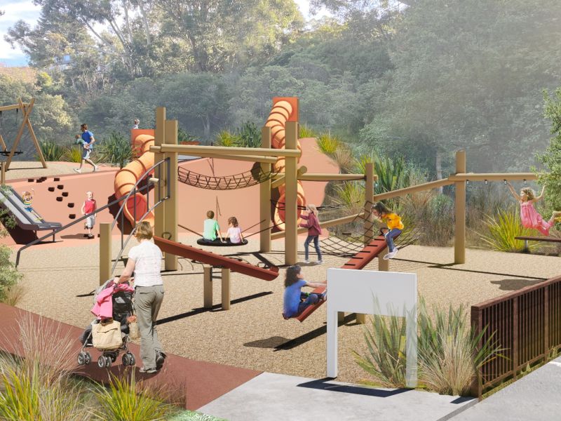 Corsair Bay play space concept - Looking east