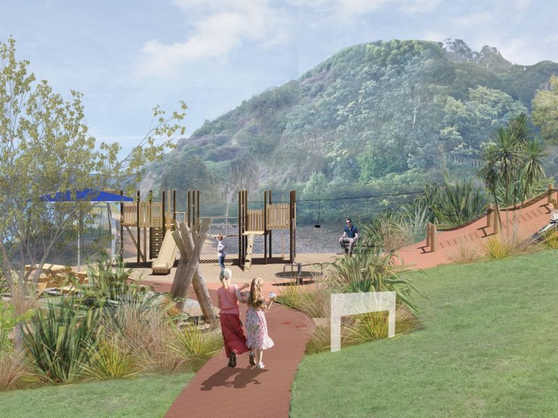 Cass Bay play space - looking southwest