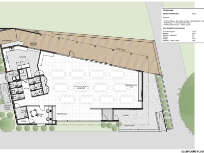 Draft floor plan of clubrooms